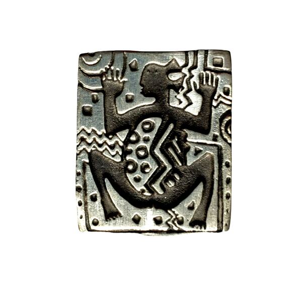 Alice Seely Pewter Abstract Art Brooch Pin Set Signed Artist Modernist Fetishes - Picture 3 of 7